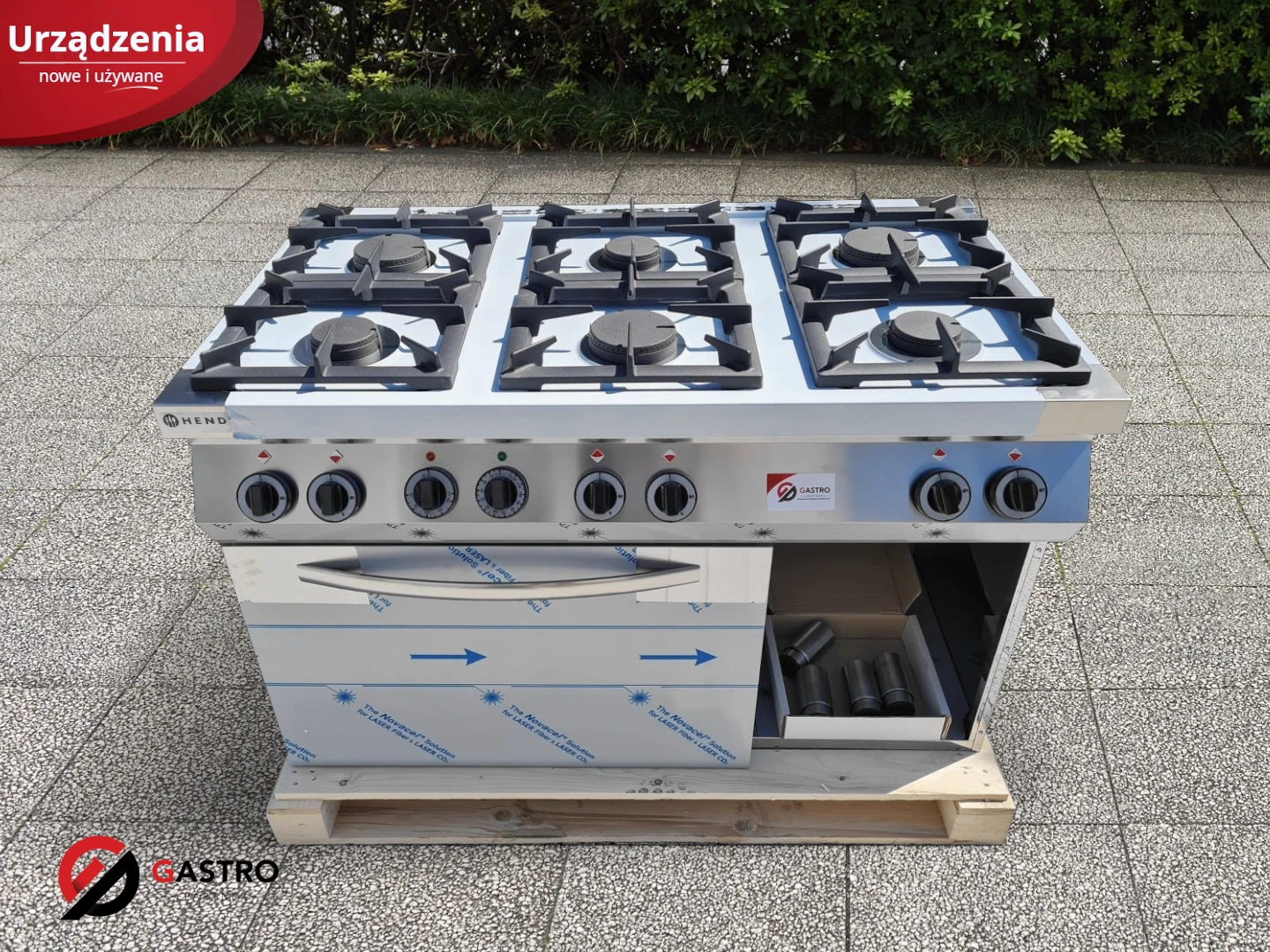 Kuchnia gazowa hendi 6 palnikowa z piekarnikiem 225899