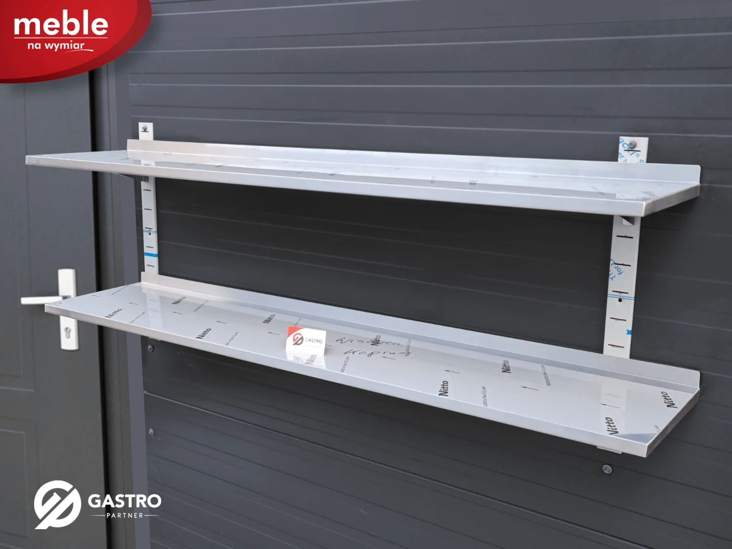 Półka wisząca ze stali nierdzewnej podwójna dla gastronomii wymiar 120x30