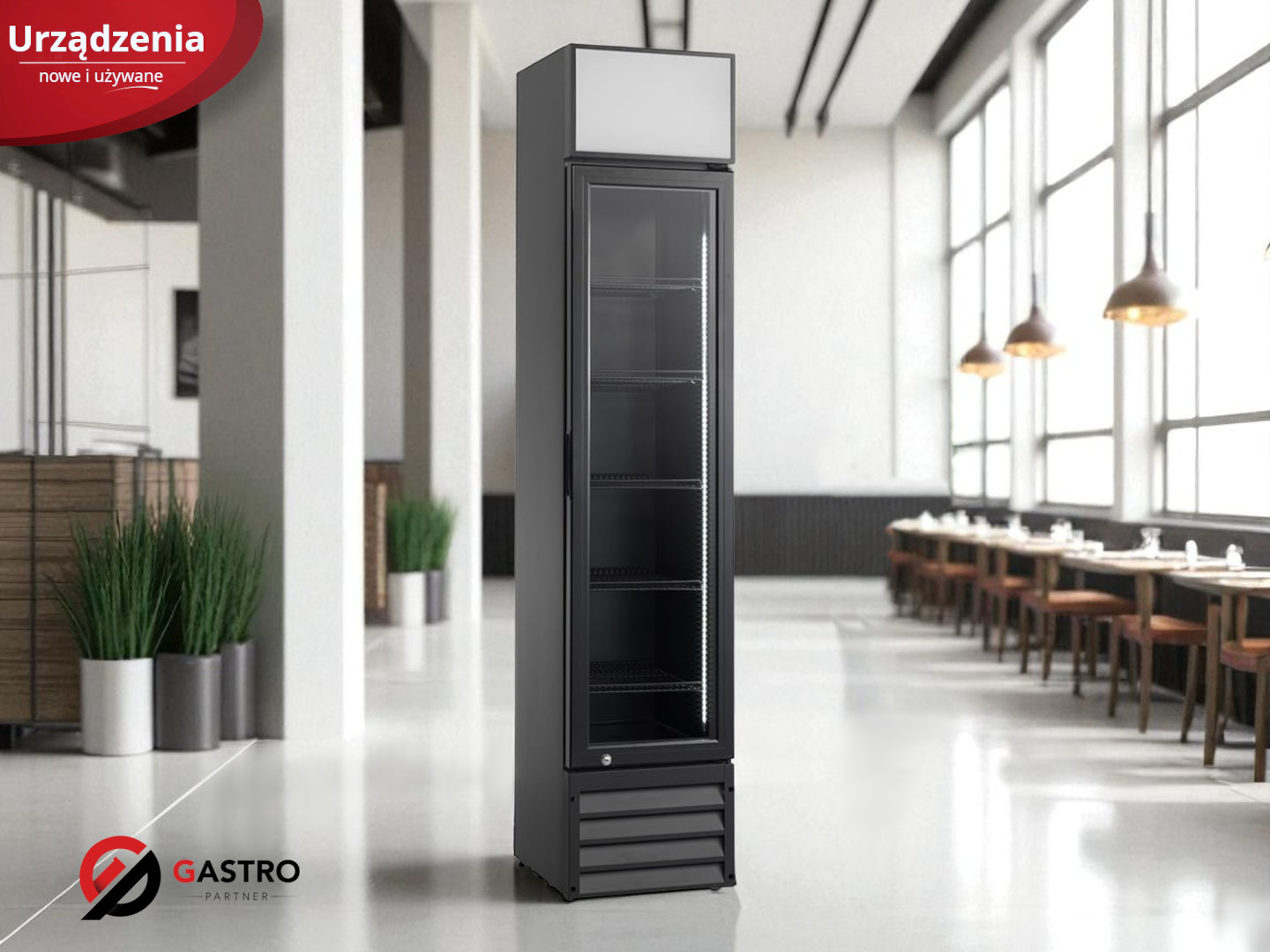 Szafa chłodnicza przeszklona | witryna | SD217BE | 160l (RQ216-BLACK)