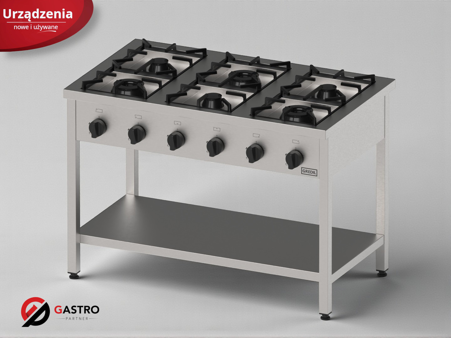 kuchnia gazowa, Gredil, skręcana, 1200x700x850 mm, P 37.5 kW, G20/20 mbar