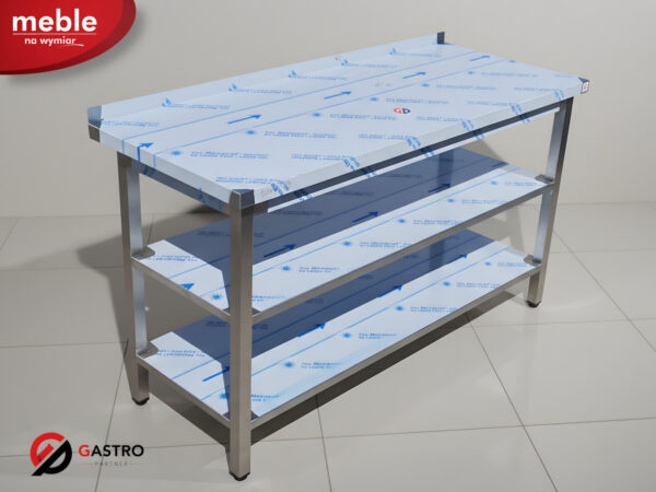 Stół przyścienny z dwoma półkami 1600x700