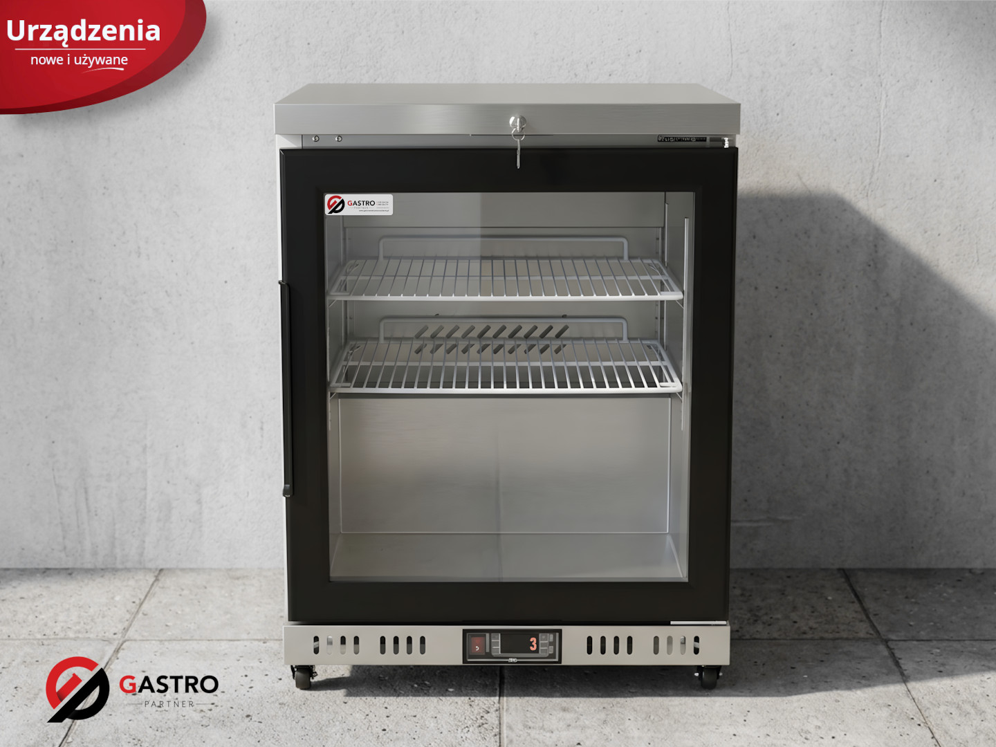 Chłodziarka podblatowa przeszklona Atosa - MBC24G - 605×635×765 mm