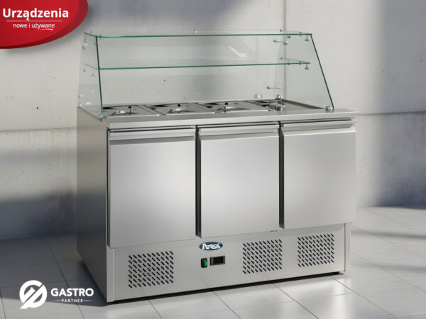 Stół chłodniczy 3-drzwiowy sałatkowy 4xGN1/1 ESL3814GR ATOSA