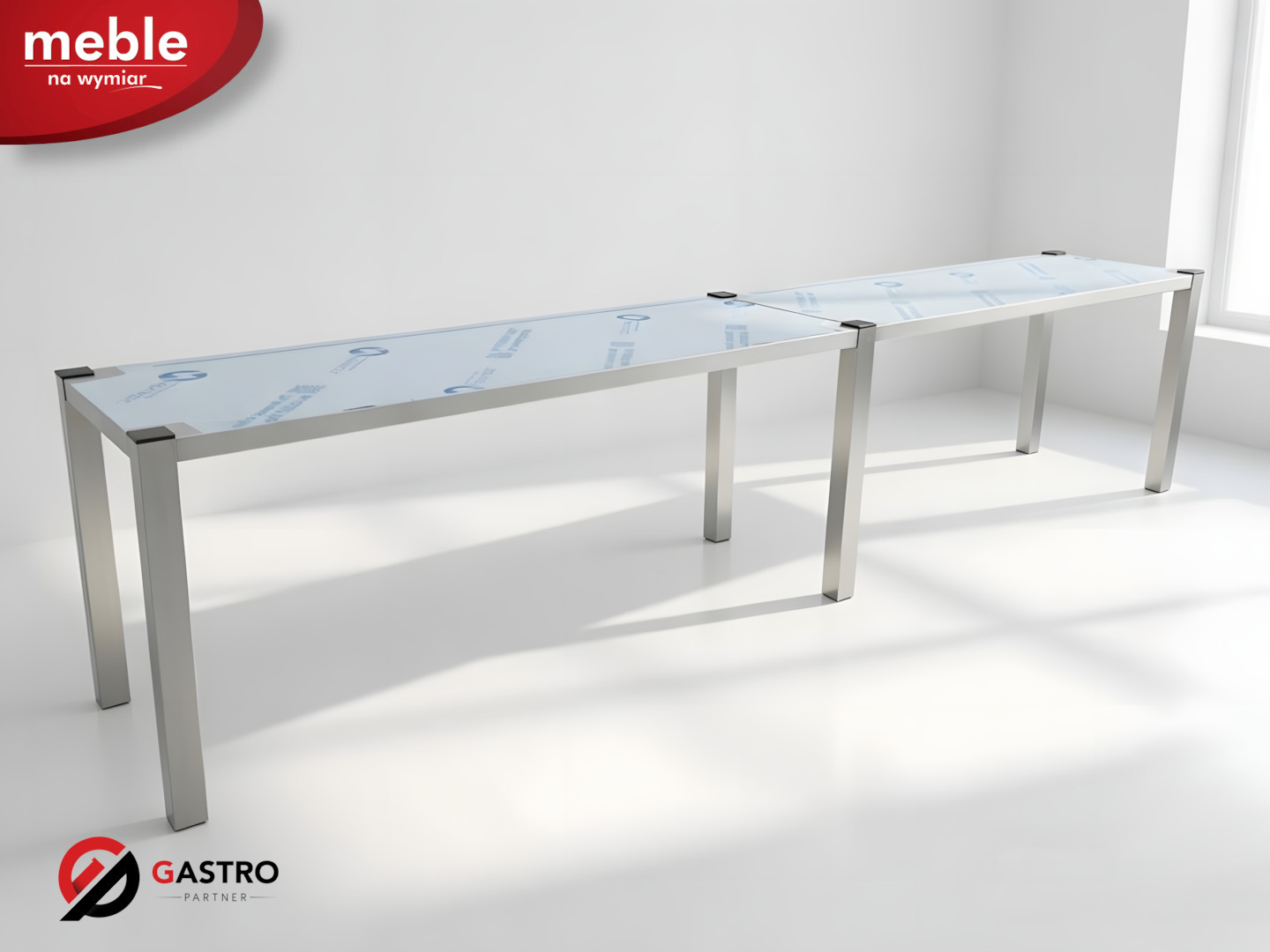 Nadstawka ze stali nierdzewnej - wydawka podstawa półka 1900x300x300 mm