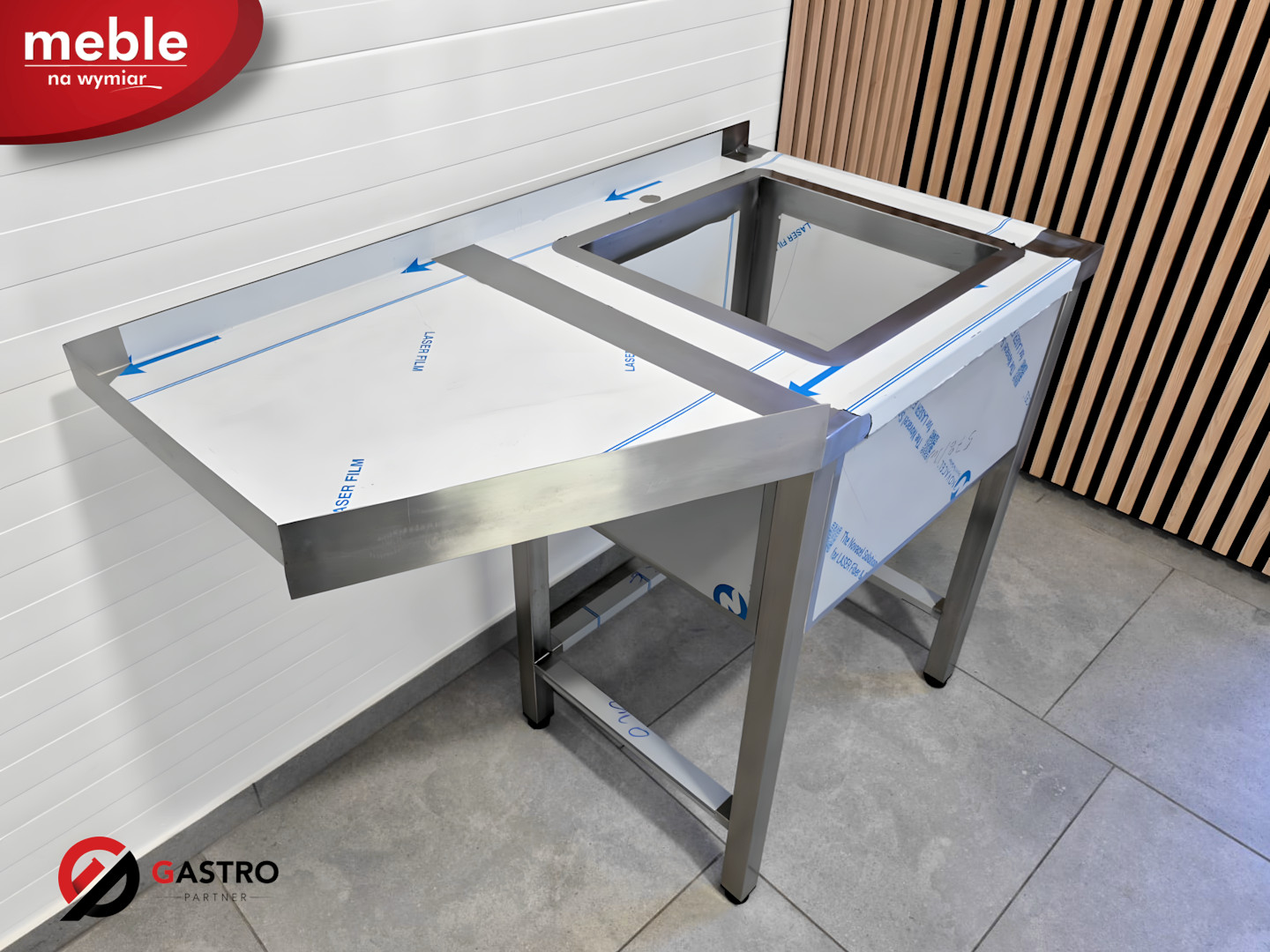 Stół ze zlewem 1 komorowy z narożnikiem ociekaczem zlew 1100x600x850 mm