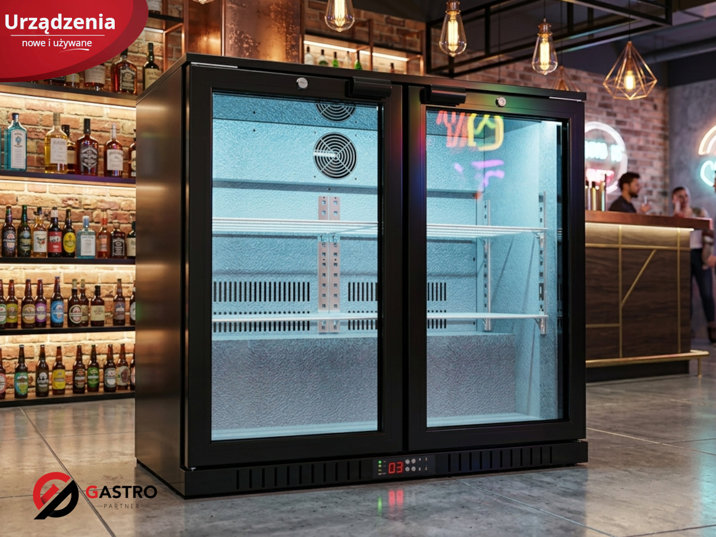 barowa witryna chłodnicza, 2-drzwiowa, V 198 l