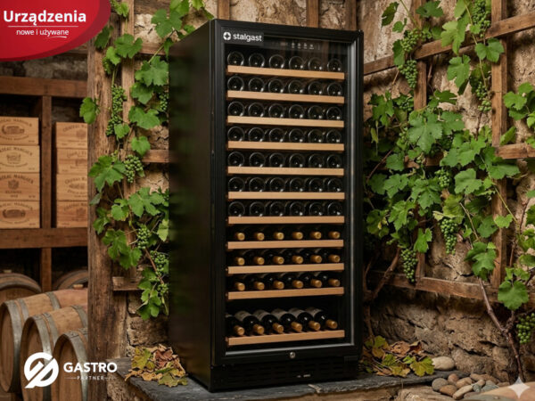 Chłodziarka do wina z zamkiem na klucz czarna ekspozycyjna V 280 L