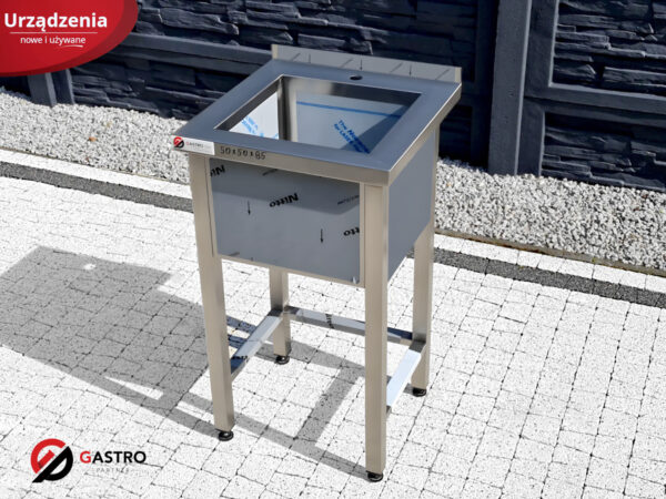 Basen zlew gastronomiczny spawany jednokomorowy 500x500x850 mm