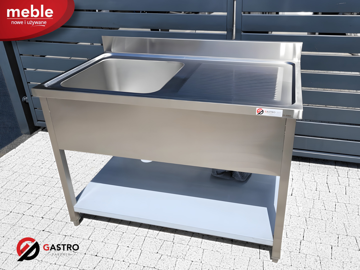 Stół ze zlewem 1 komorowy stal nierdzewna 1000x700x850 mm półka YG-30903
