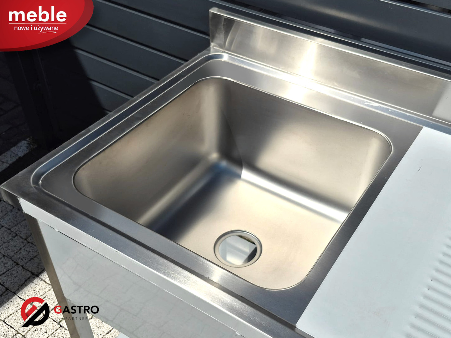 Stół ze zlewem 1 komorowy stal nierdzewna 1000x700x850 mm półka YG-30903