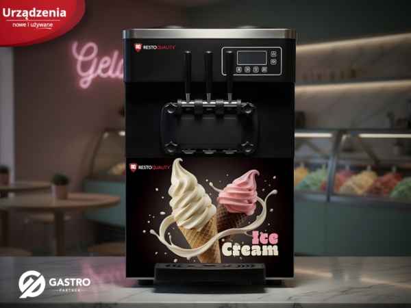 Maszyna do lodów włoskich | automat do lodów soft | nocne chłodzenie | 2 smaki + mix | pompa napowietrzająca | 2x6l | RQICM 830 Cube