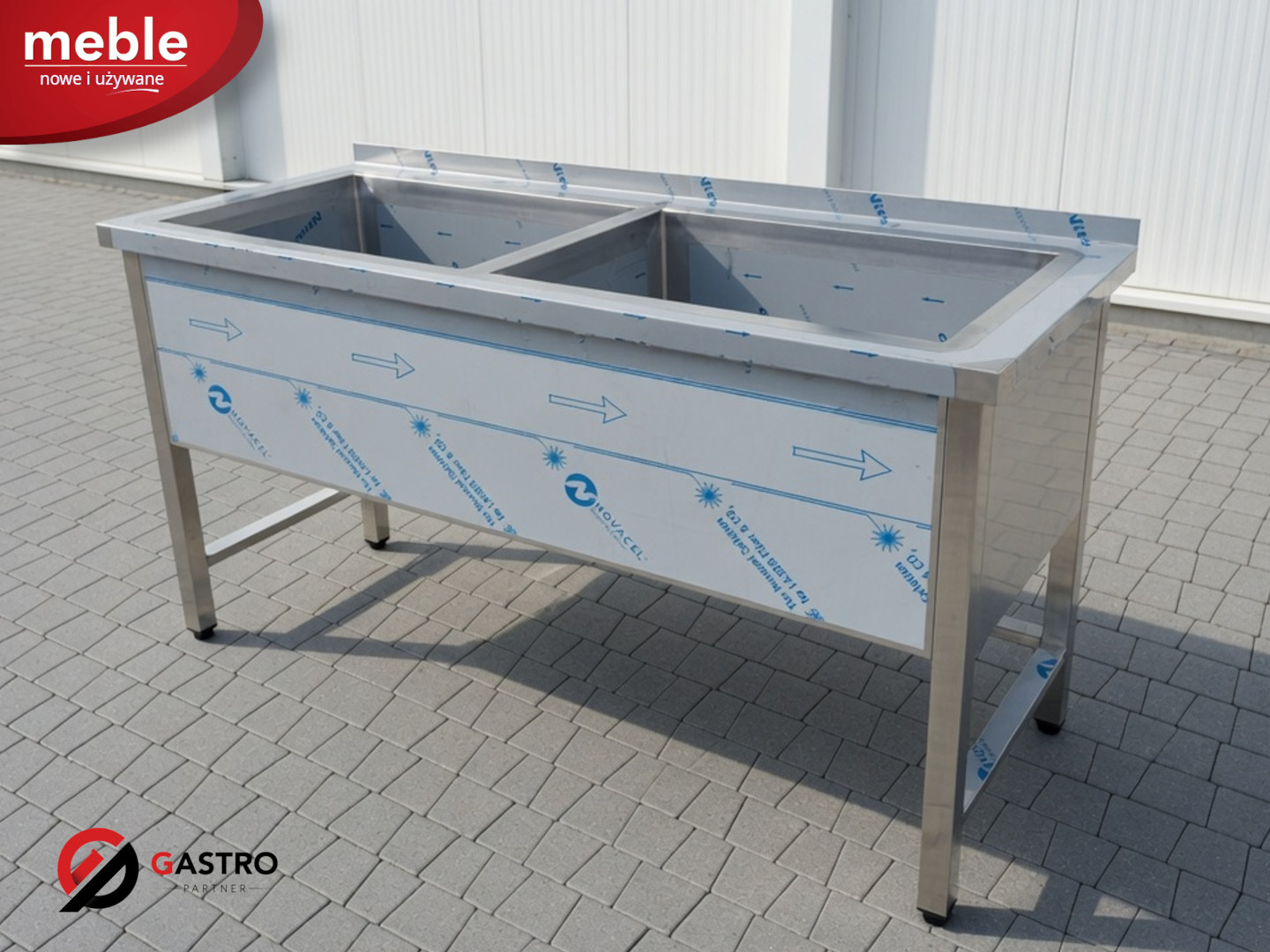 Basen dwukomorowy spawany 180x60x85 cm