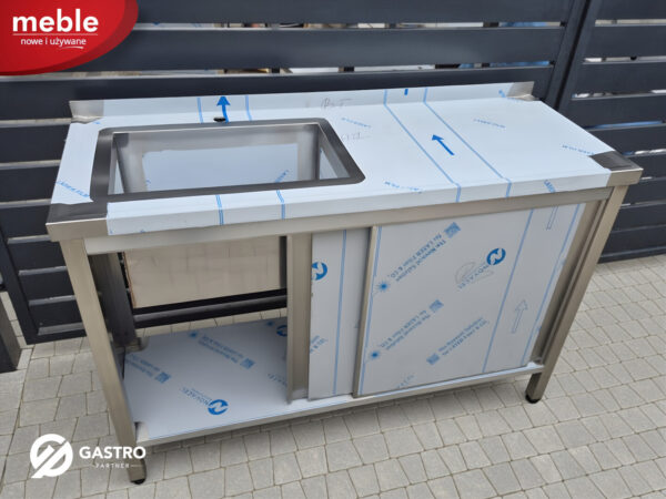 Basen zlew gastronomiczny ze stali nierdzewnej z szafką 1300x500x850 mm