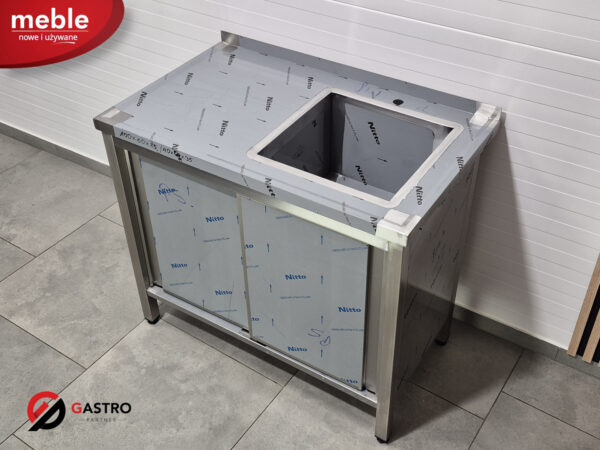 Zlew gastronomiczny jednokomorowy zabudowany szafką 1200x700x850 mm
