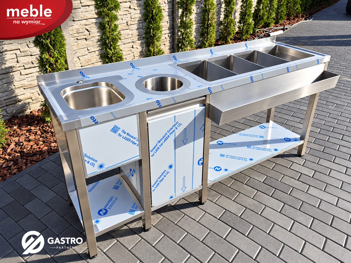 Stacja barmańska | mobilny bar | stoisko barmańskie | speed rack | zlew - 1800x500x850 mm