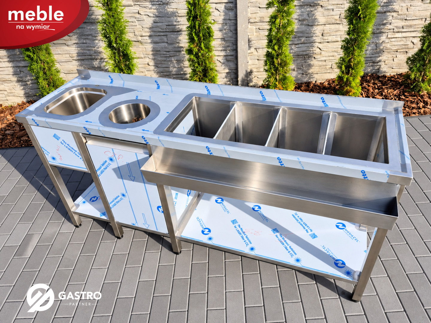 Stacja barmańska | mobilny bar | stoisko barmańskie | speed rack | zlew - 1800x500x850 mm - obrazek 2